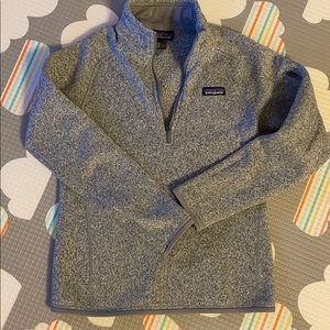 Patagonia - gray 1/4 zip fleece hoodie
